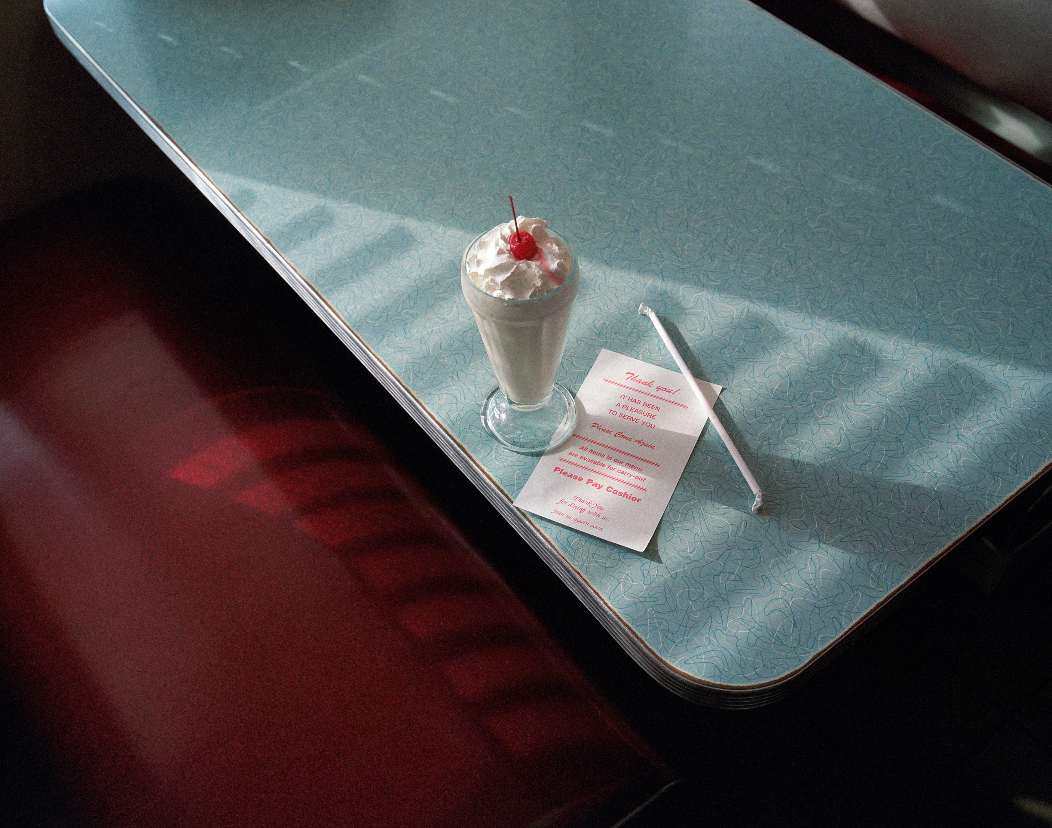 A vanilla shake and the check please