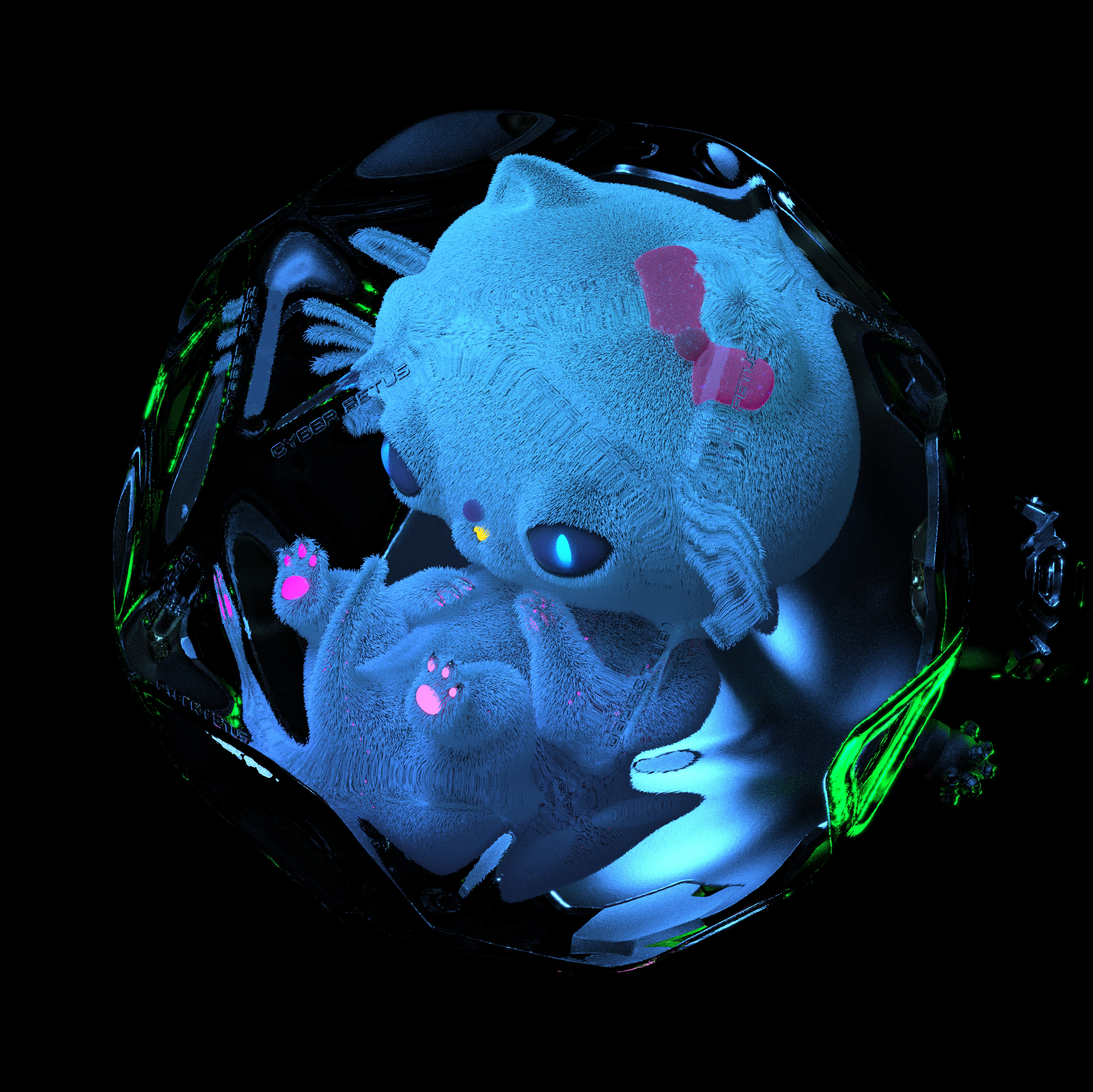 Authentic Digital Art - Cyber Kitty | SuperRare