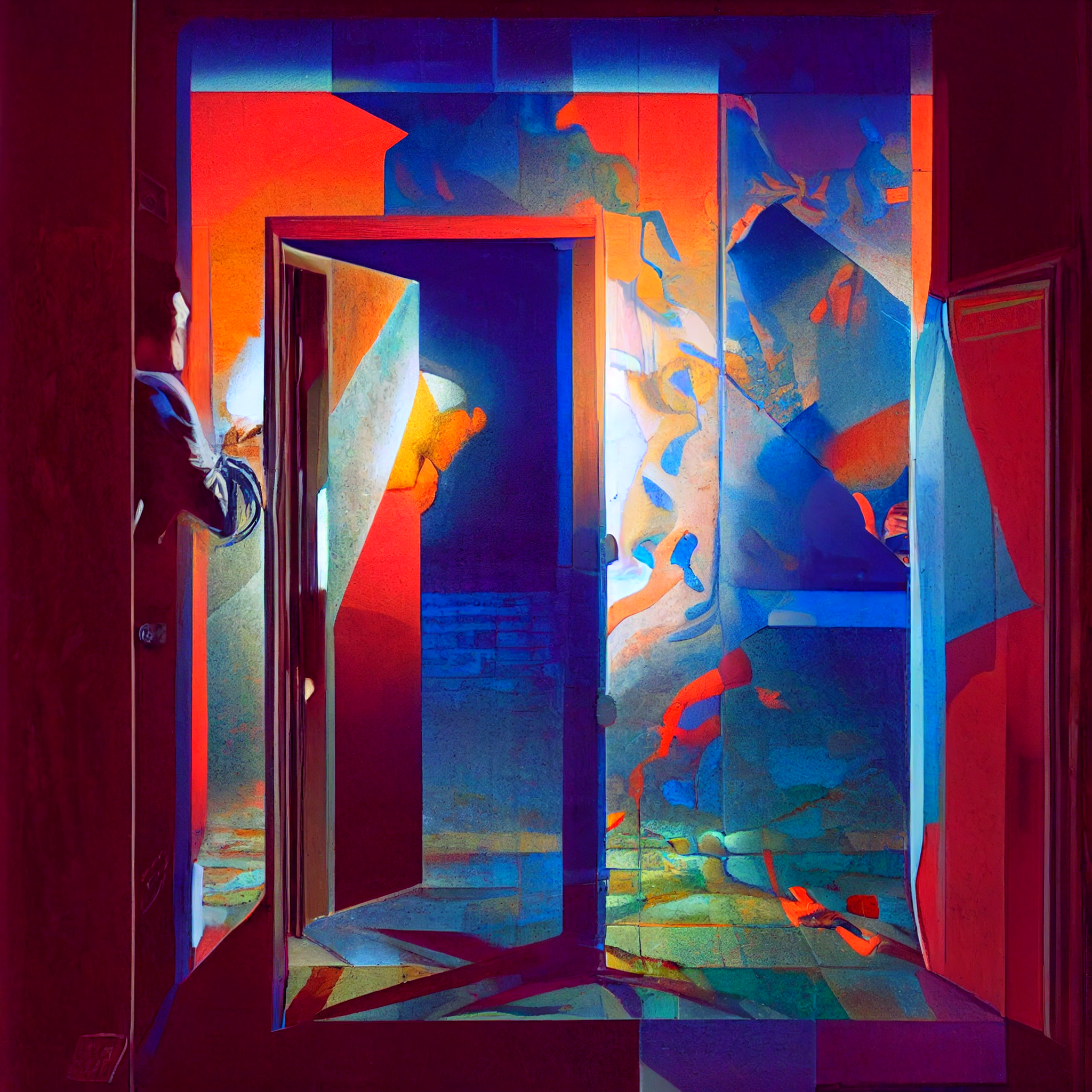 man opening the door –転-