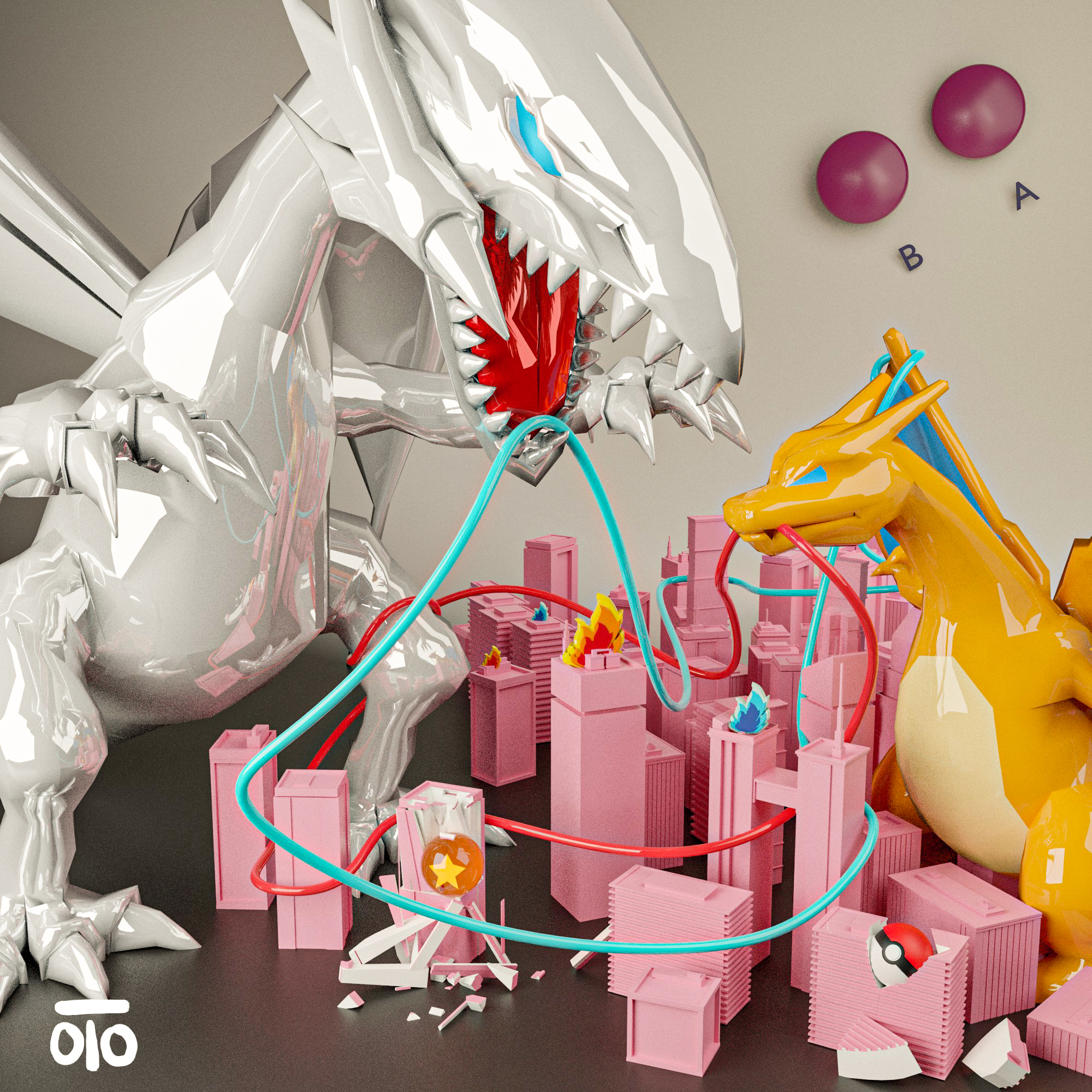 Blue-Eyes White Dragon VS Charizard