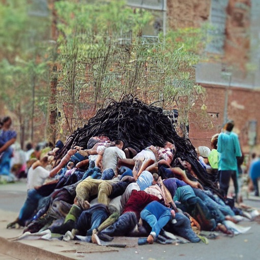 PILE OF PEOPLE