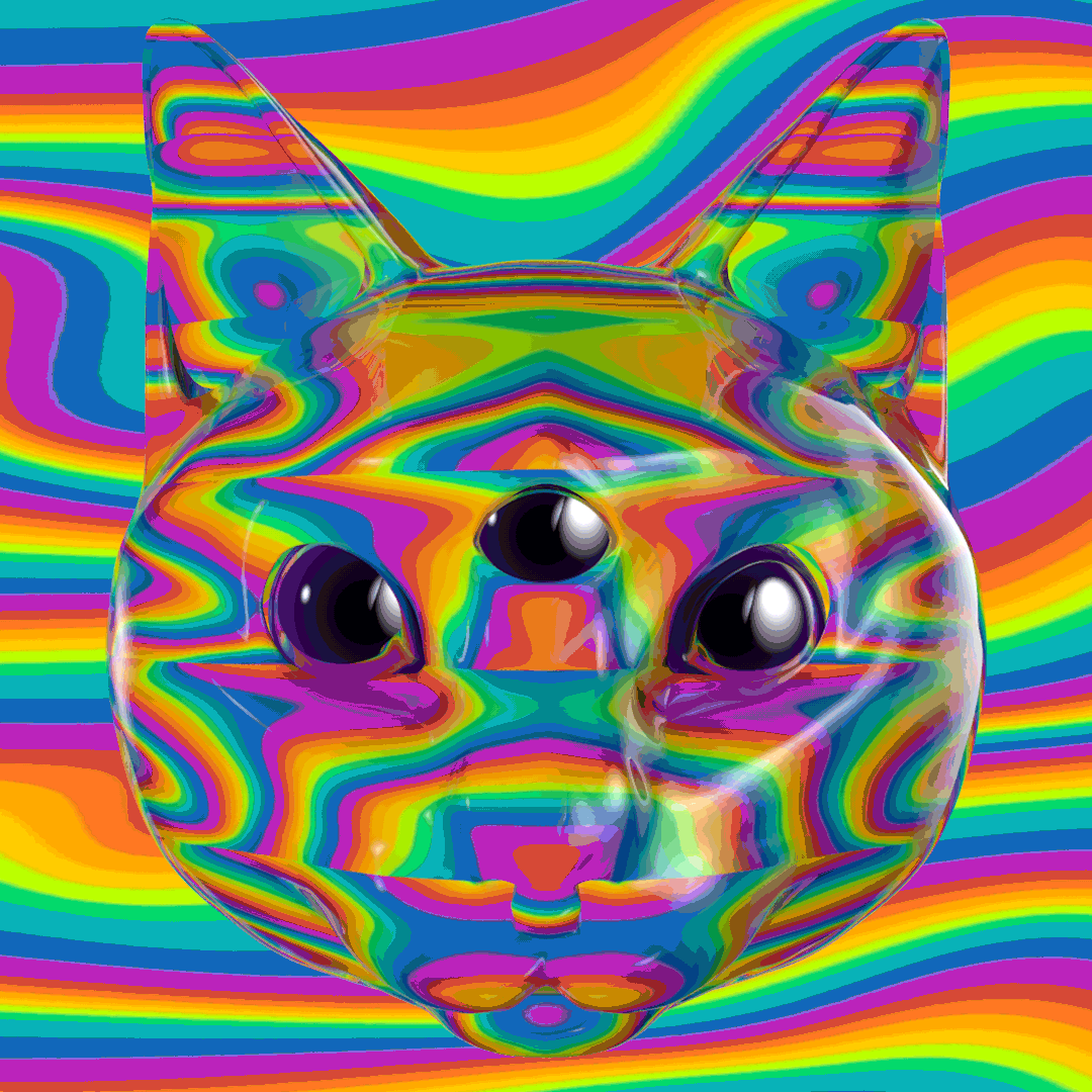 Authentic Digital Art - Trippy Kitty | SuperRare