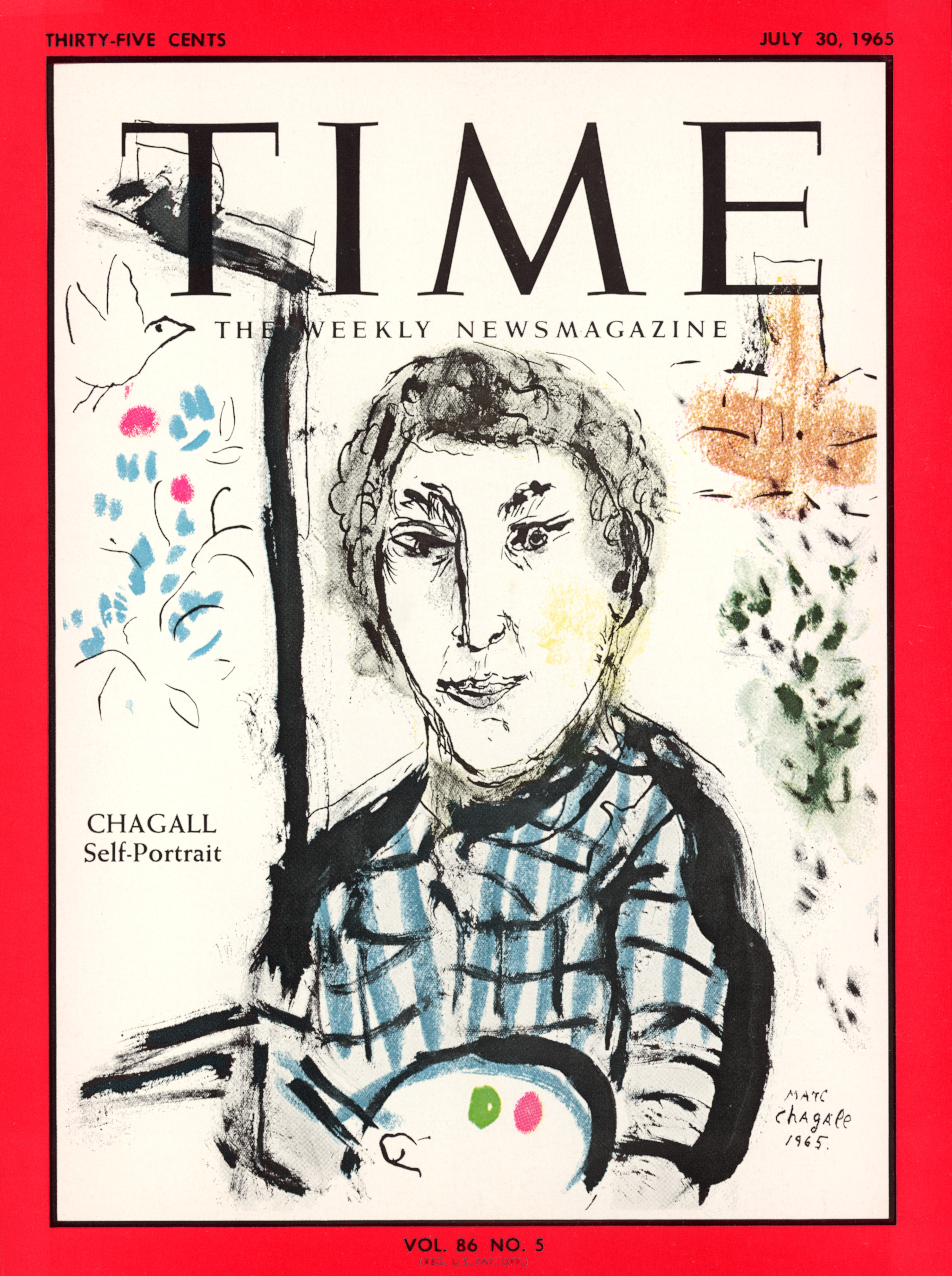 Time - SuperRare Marketplace v2 - TIME Chagall Self Portrait - July 30th, 1965 - NFT # 29168
