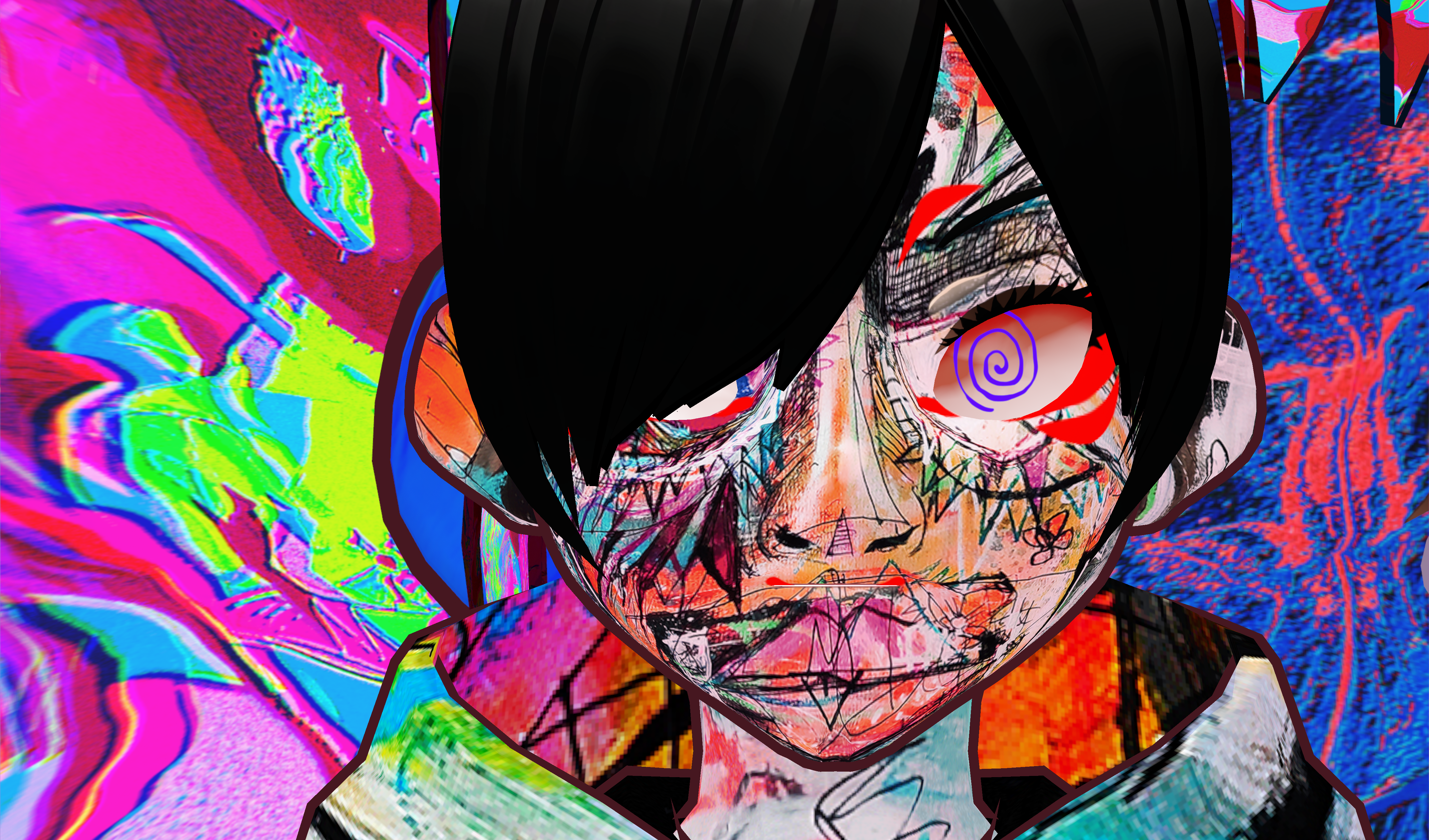 Dino.Ajusta Psychedelic Wallpaper