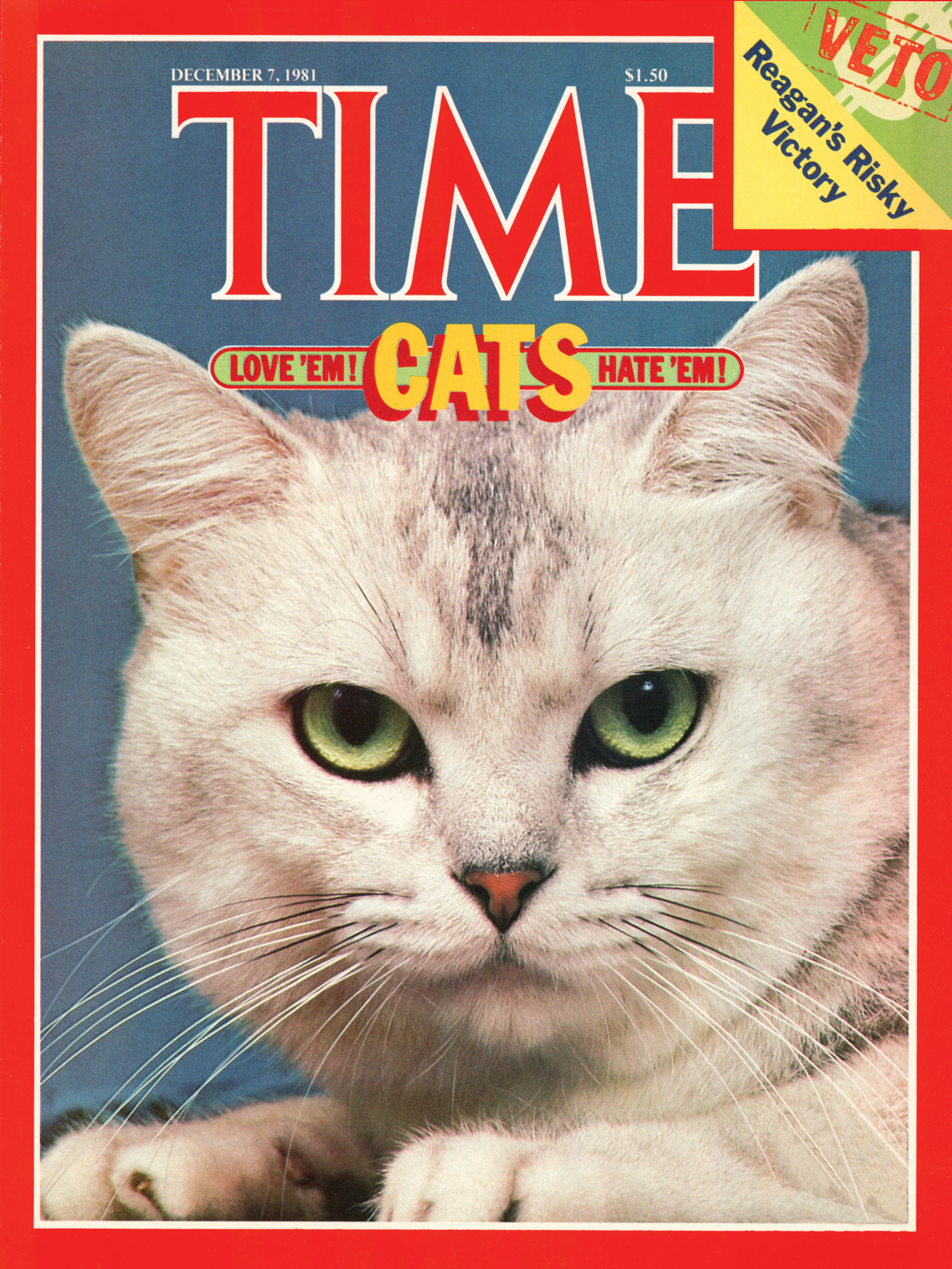 Time - SuperRare Marketplace v2 - TIME Cats Love 'em! Hate 'em! - December 7th, 1981 - NFT # 24977