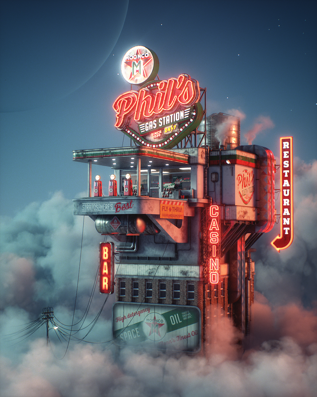 Authentic Digital Art Phil's Gas Station SuperRare