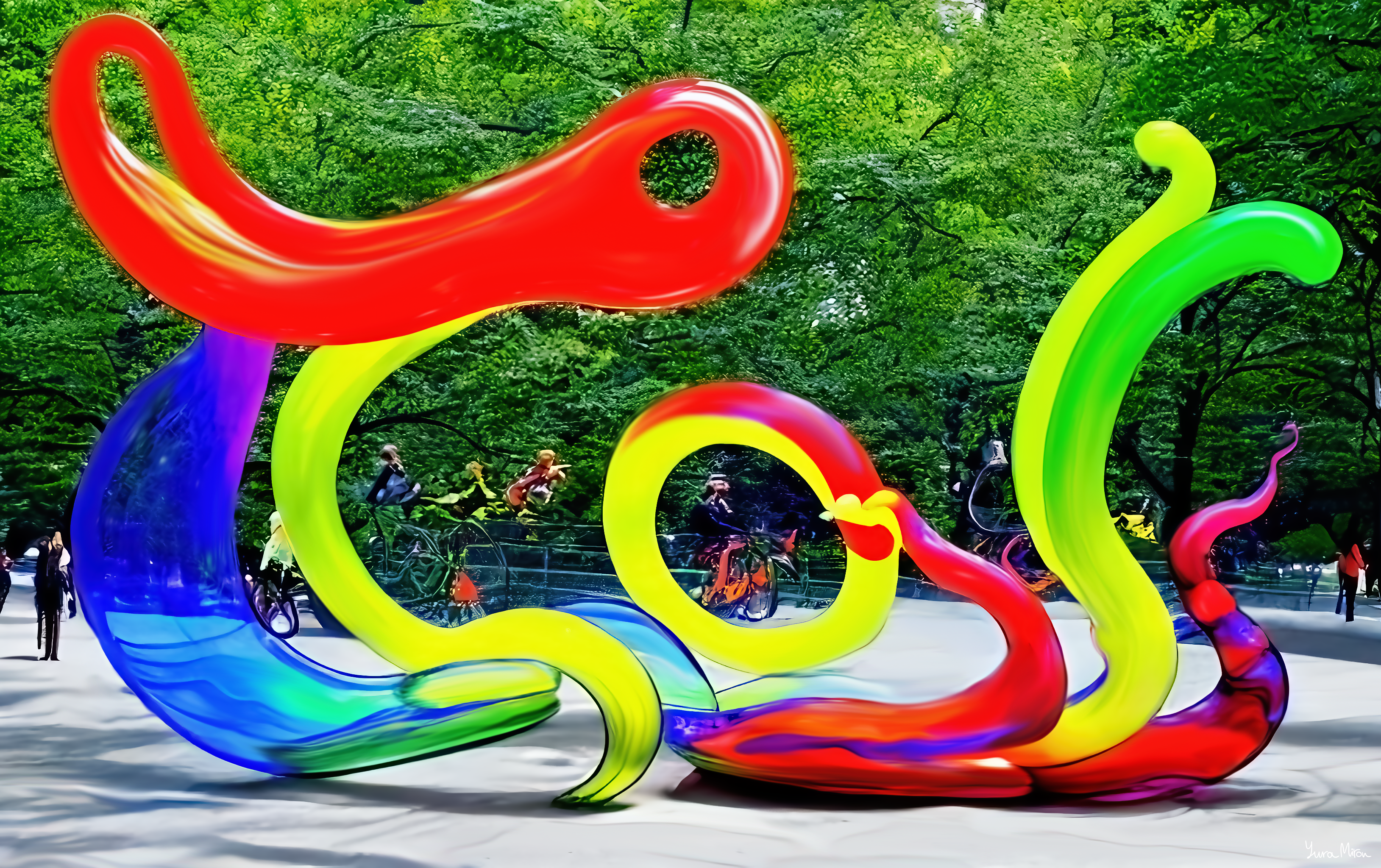 Cycling in NYC/// Glass blown installation #14