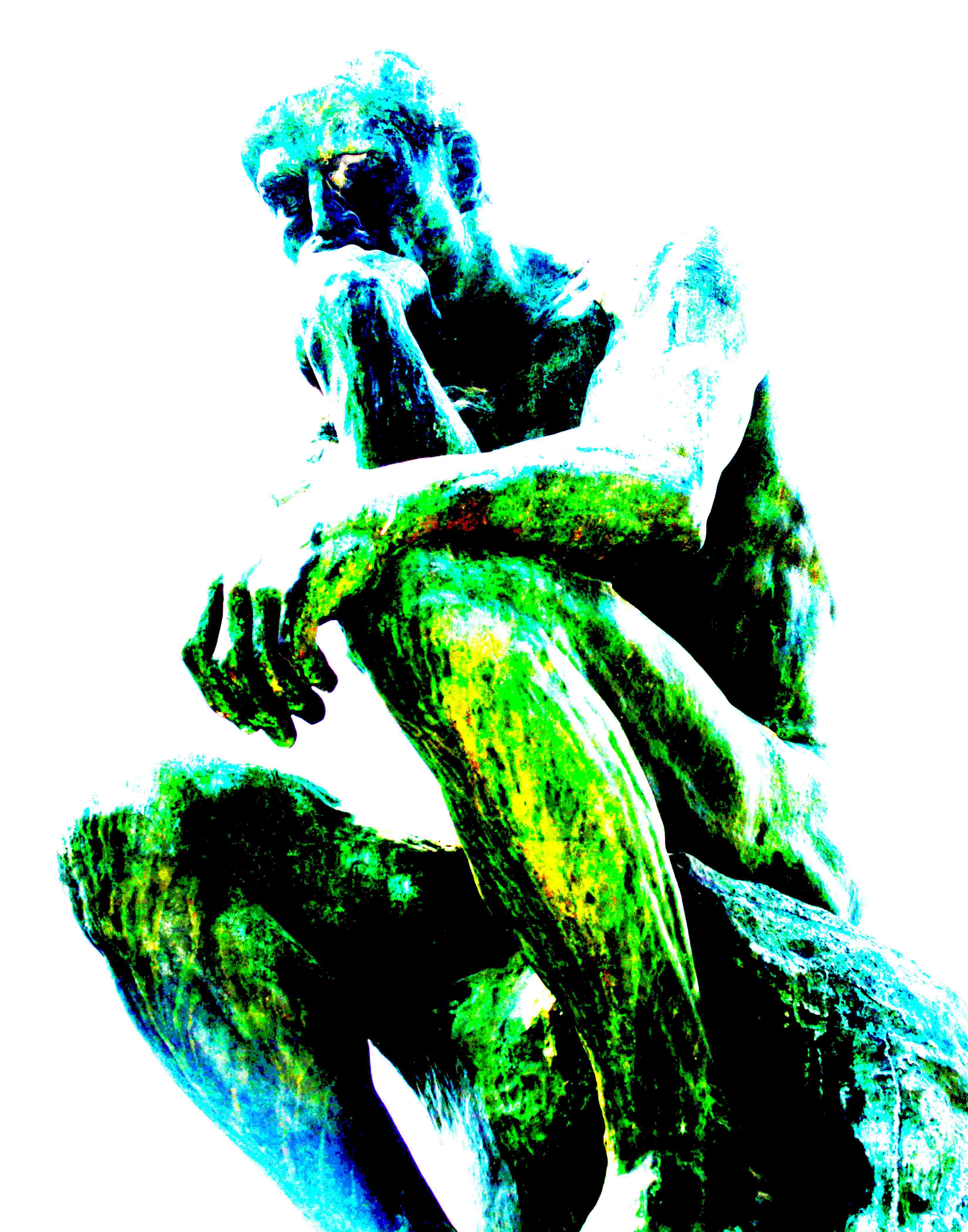 Authentic Digital Art The Thinker SuperRare   TheThinkerBlow Out11x14 